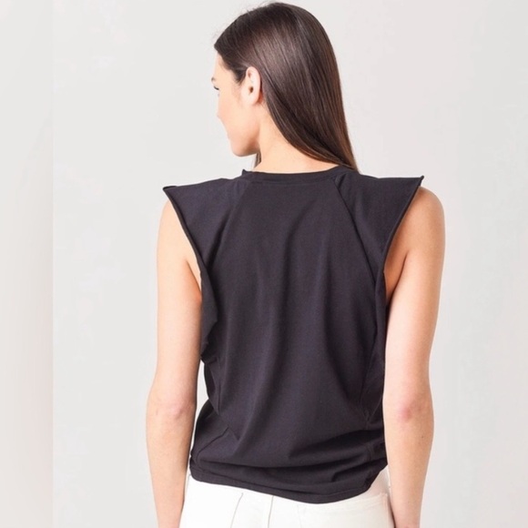 Frame Sleeveless Black Top with Ruffle Detail. Size M - Picture 2 of 7